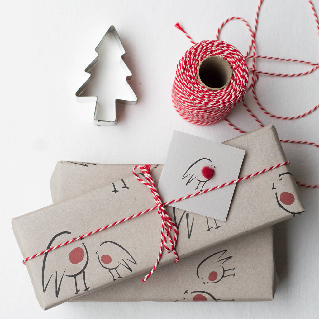 christmas robin wrapping paper by penny lindop designs | notonthehighstreet.com