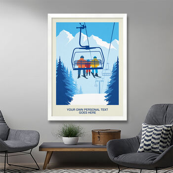 Personalised Ski Family Of Three Art Poster, 2 of 6