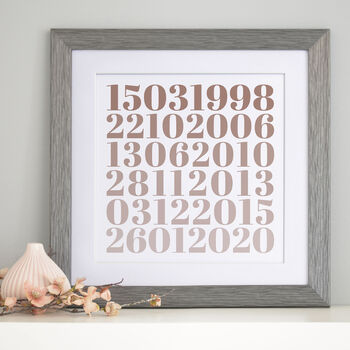 Personalised Memorable Dates Typographic Print, 3 of 9