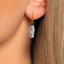 Black Abstract Circular Earrings • Gold Plated Sterling Silver Hooks, thumbnail 4 of 8