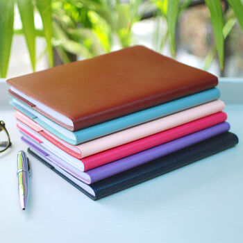 Monogram Leather A5 Notebook And Pencil Case Set, 5 of 9