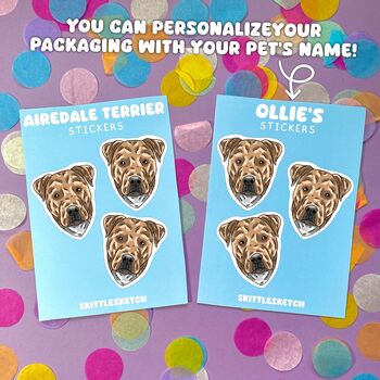 Custom Staffy Terrier Dog Chest Portrait Stickers, 7 of 8