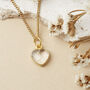 Gold Plated Heart Clear Quartz Gemstone Necklace, thumbnail 2 of 7