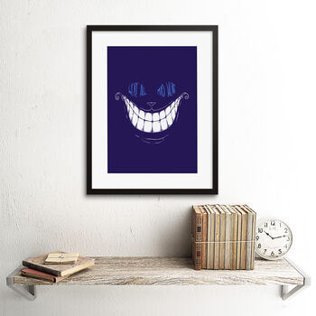 Cheshire Cat Alice Mad Artwork Framed Wall Art Print, 2 of 3