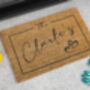 Personalised Coir Doormat With Mid Box And Heart Design, thumbnail 4 of 8