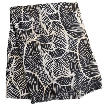 Monochrome Leaf Sketch Scarf, 3 of 6