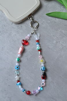 Glass And Ceramic Beaded Custom Phone Charm, 8 of 8