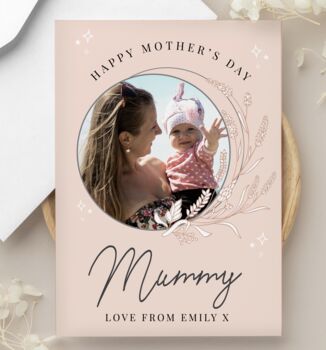Personalised Pink Photo Upload Greeting Card, 3 of 4