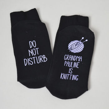 Do Not Disturb, Personalised Knitting Socks, 5 of 6