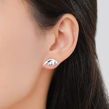 Sterling Silver Ant Eater Stud Earrings, 7 of 12