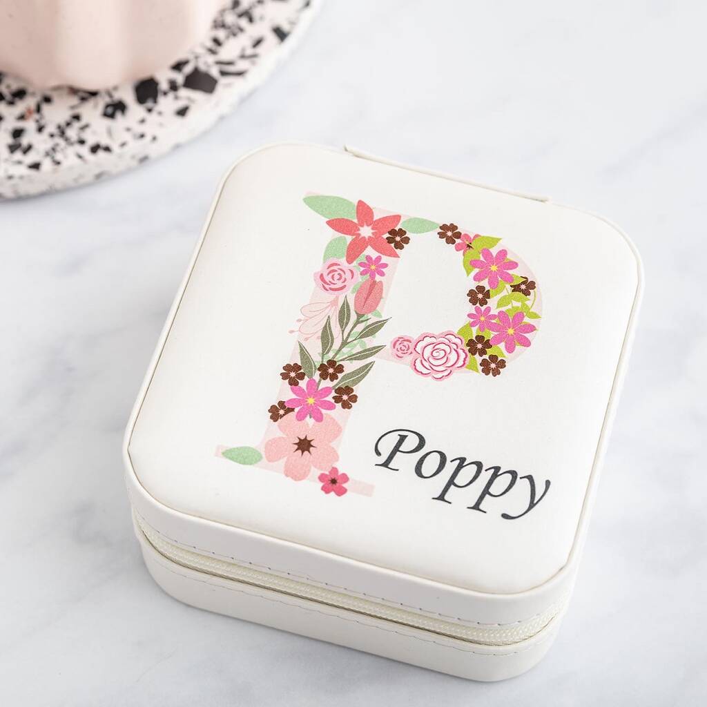 Personalised Floral Initial Jewellery Box By PoppyK