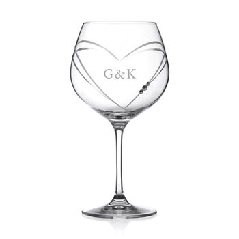 Personalised Celebration Heart Gin Goblet With Crystals, 5 of 5
