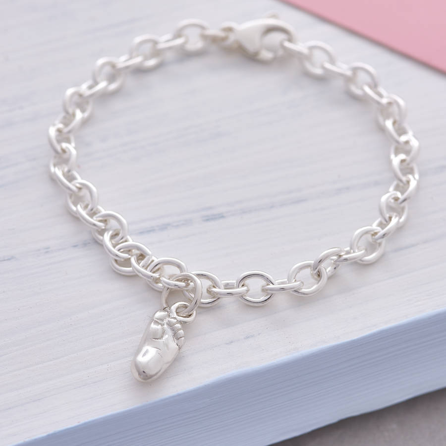 Personalised Baby Solid Silver Charm Bracelet By Scarlett Off The Map ...