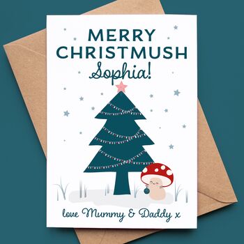 Kids Christmas Card With Cute Toadstools, 3 of 5