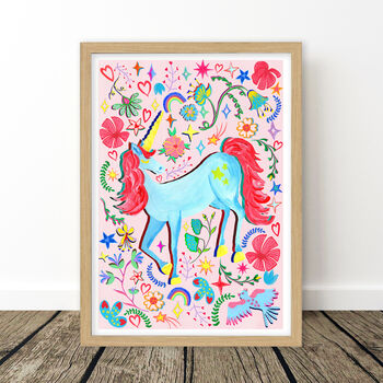 Pink Unicorn Name Print Set, 8 of 12