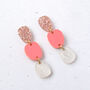 Lily Pink Glitter Acrylic Dangle Earrings, thumbnail 1 of 3