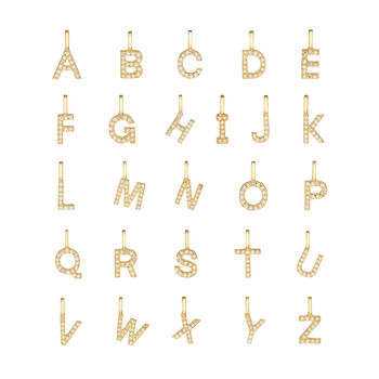 Solid Gold Genuine Diamond Initial Letter Necklace, 4 of 12