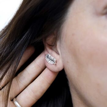 Sterling Silver Feather Ear Climbers, 6 of 9