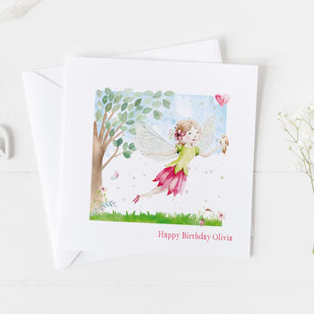 Birthday Card For Girl, Rabbit And Girl Birthday Cake, 7 of 10