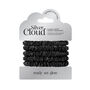 Silver Cloud Black Satin Skinny Scrunchies Five Pack, thumbnail 1 of 3