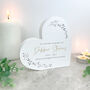 Personalised Large White Wooden Wreath Memorial Freestanding Heart, thumbnail 3 of 5