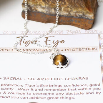 Tiger's Eye Necklace Sterling Silver, Confidence, 4 of 6