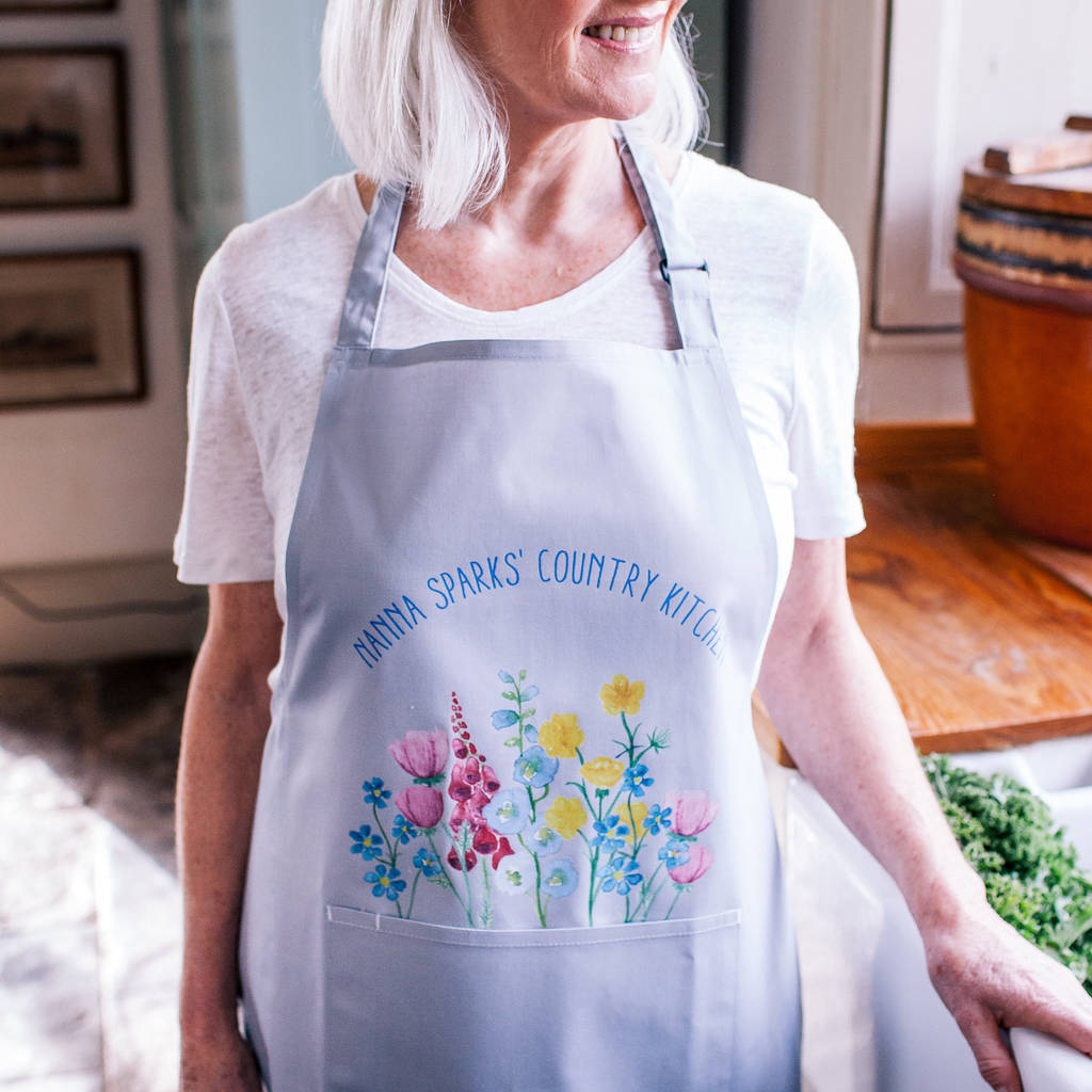 Personalised A Pocket Of Flowers Apron By Sparks And Daughters