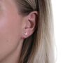 Sterling Silver Cz Heart Stud Earrings, thumbnail 5 of 9