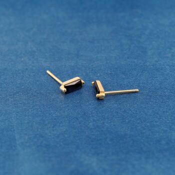 January Onyx Birthstone Stud Earrings, Onyx Stone Studs, Black Stone Studs, 6 of 7