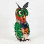 Recycled Tin Owl Ornament, thumbnail 3 of 4