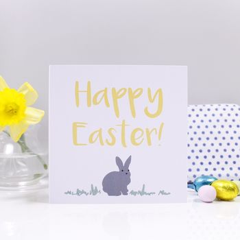 'Happy Easter' Bunny Easter Card, 3 of 3