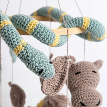Lion And Snake Baby Mobile Easy Crochet Kit, 6 of 8