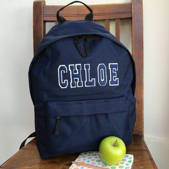 Personalised Applique Name School Backpack, 2 of 11