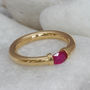 18 Carat Gold Tension Ring Set With A Ruby, thumbnail 1 of 4