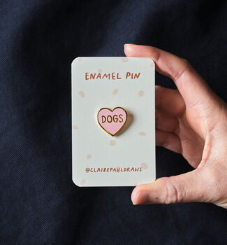 Dogs Lover Heart Pin Badge, 6 of 7