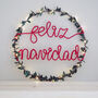 Feliz Navidad Holly Fairy Light Wreath, thumbnail 5 of 6