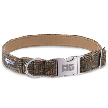 Chester's Country Green Harris Tweed Dog Collar, 3 of 5