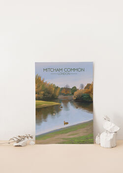 Mitcham Common London Travel Poster Art Print, 2 of 8