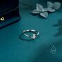 Sterling Silver Pear Shape Cz Droplet Chevron Ring, thumbnail 4 of 12