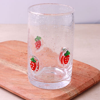 G Decor Berry And Bow Bubble Glasses Handcrafted And Handmade Bubble Textured Fruit And Ribbon Bow Drinkware, 7 of 8