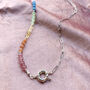 Rainbow Gemstone Bead And Chain Necklace, thumbnail 4 of 9