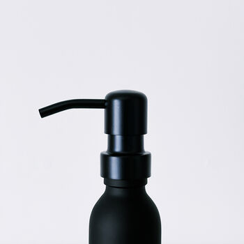 Matt Black Glass Bottle With Black Metal Pump, 3 of 9