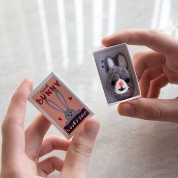 Some Bunny Loves You Wool Felt Rabbit In A Matchbox, 2 of 6