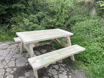 Heavy Duty Garden/Pub Picnic Table With Breadboard Ends, 4 of 7