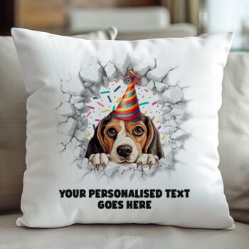 Personalised Beagle Birthday Break Through Dog, 5 of 8