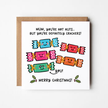 You're Crackers Funny Christmas Card, 2 of 2