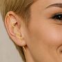 Gold Plated Silver Double Triangle Ear Climber Earring, thumbnail 2 of 7