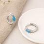 Sterling Silver Turquoise Hinged Huggie Hoop Earrings, thumbnail 1 of 3