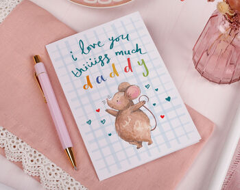 Cute Mouse Daddy Valentine Card, 2 of 2