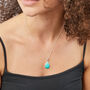 Personalised Sterling Silver Turquoise Teardrop Necklace, thumbnail 3 of 11